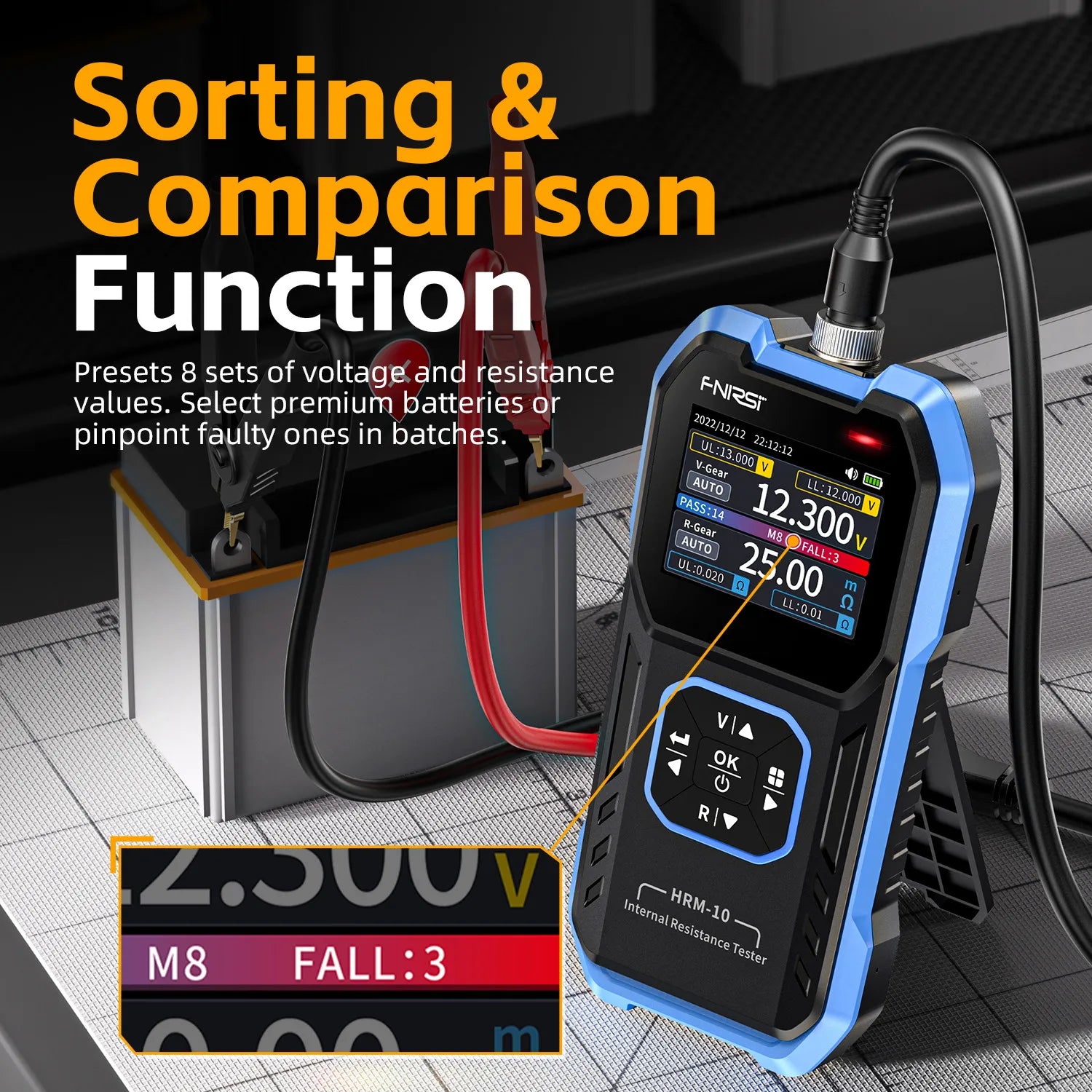 FNIRSI HRM-10 Batterietester für Spannung und Innenwiderstand – Produktbild 2